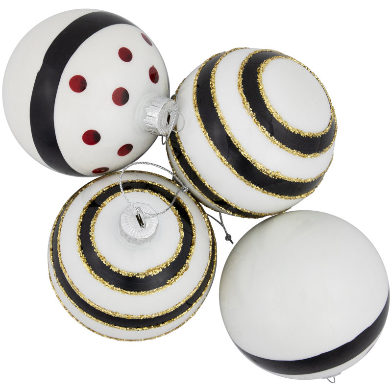 3'' Striped Glass Ball Ornament