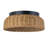2-Light Natural Rattan Flush Mount