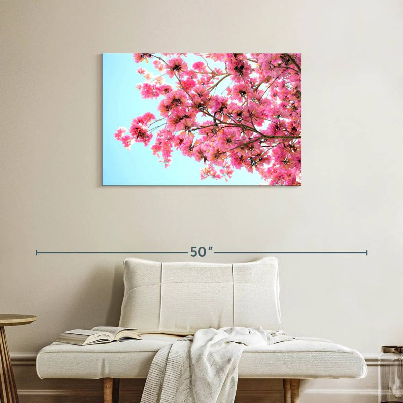 Harnek Pink Floral Branch, 24" H x 36" W