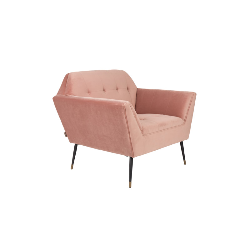Fauteuil en velours Kate, Velours rose