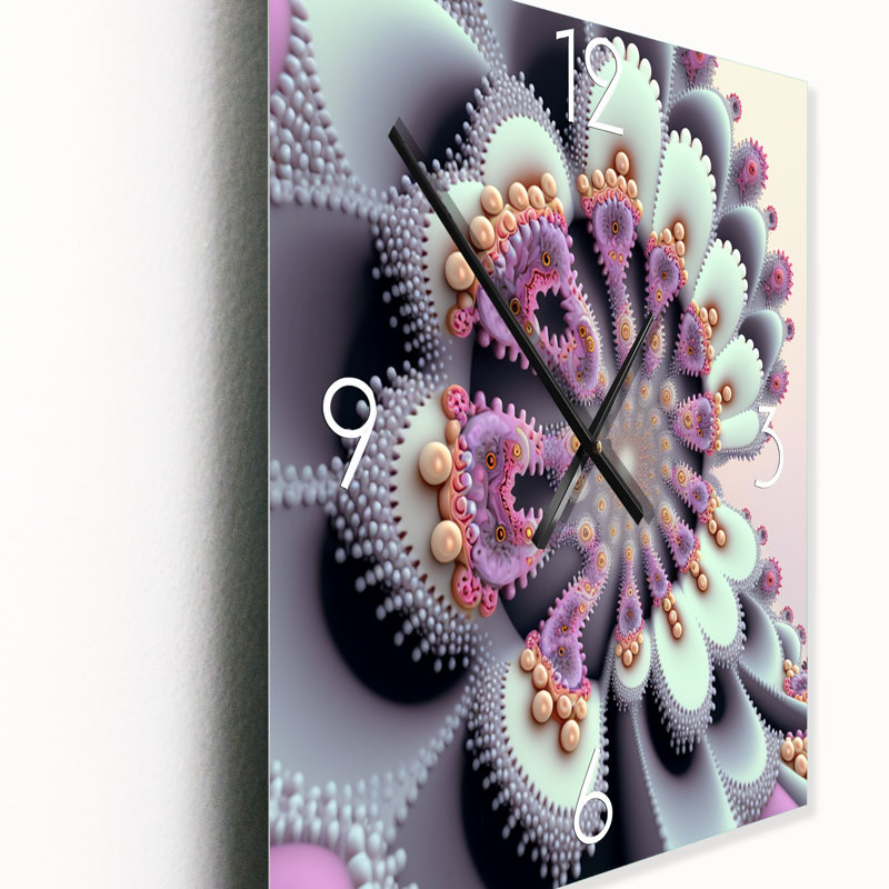 Pastel Fractal Simplicity V - Très grandes horloges murales géométriques modernes, H 28 po x l 12 po x P 1 po