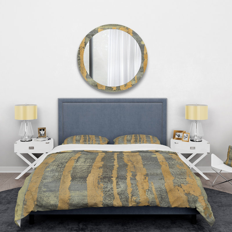 Glam Metallic Form IV - Ensemble de housse de couette moderne et transitionnel - Microfibre de polyester