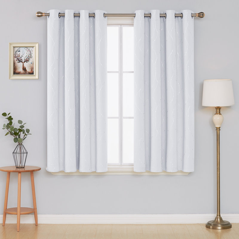 Cohmer Room Darkening Curtain Pair, 42" W x 84" L, Grayish White