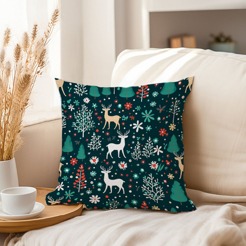 Holiday Christmas Reindeer I Modern, 18"H x 18"W
