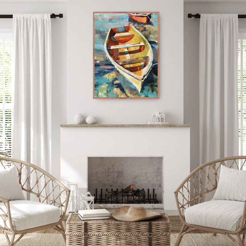 Coastal Breeze Blue and White Canvas Art Print, 31" x 31"