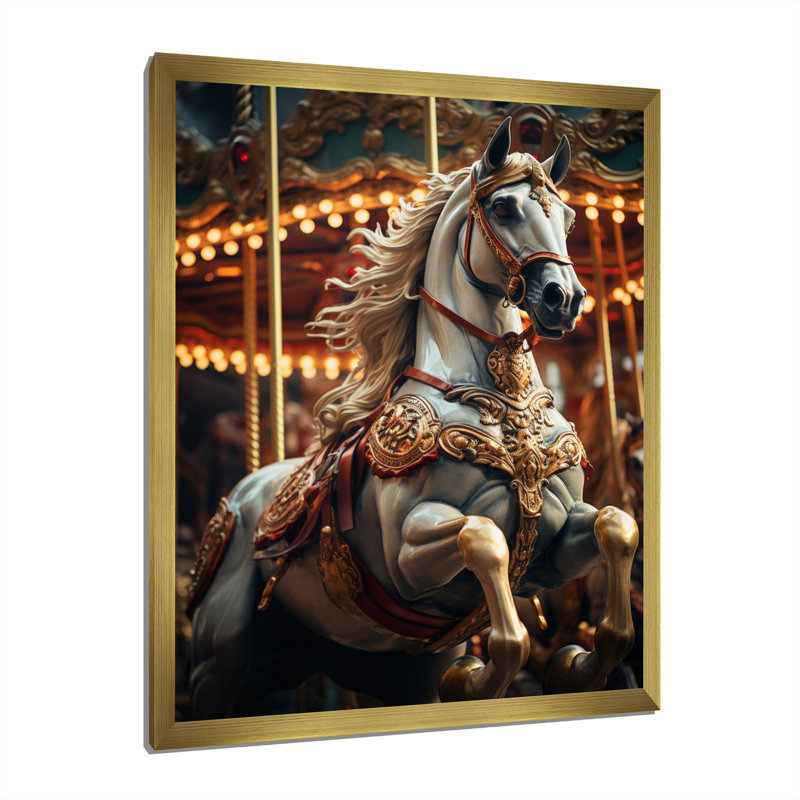 Xanda Carousel Carousel Carousel, reproduction d'art sur toile, H 40 po x l 30 po x P 1,5 po, Encadrement doré