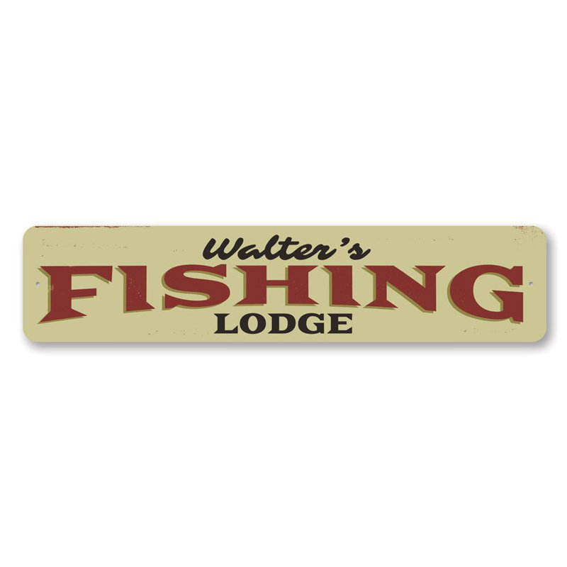 Enseigne de pêche en aluminium, H 6 po x l 24 po x P 0,063 po