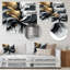 Goldern Black Shifting Ink Waters II - reproduction d'art moderne en métal, décoration murale moderne en métal transitionnel-568236761