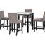 Agrégat de salle à manger brun à 5 comptoirs. Siège de table en faux marbre et fauteuil en velours. , Charmant, facile à assembler