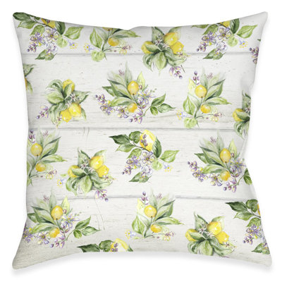 Lemon Bunch Floral Throw Pillow