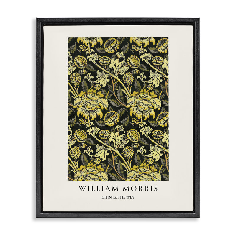Cadre flottant William Wey Chintz, design par Vintage Hustle, Cadre flottant noir de jais, H 21 po x l 17 po