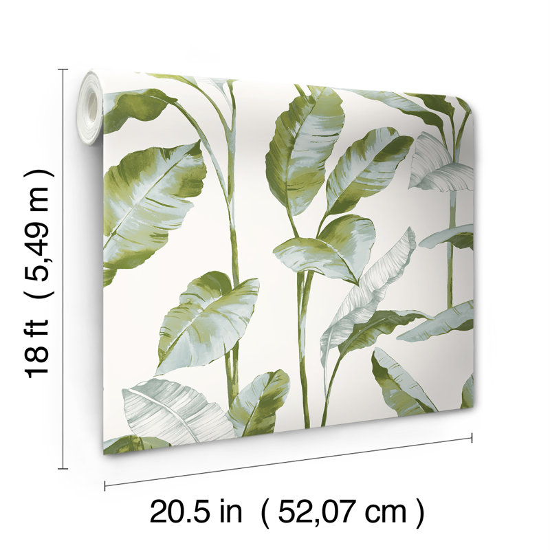 Sophany Peel & Stick Leaves Double Roll, Light Green