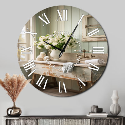 Laundry Room Farmhouse Vintage - Laundry White Face Wall Clock