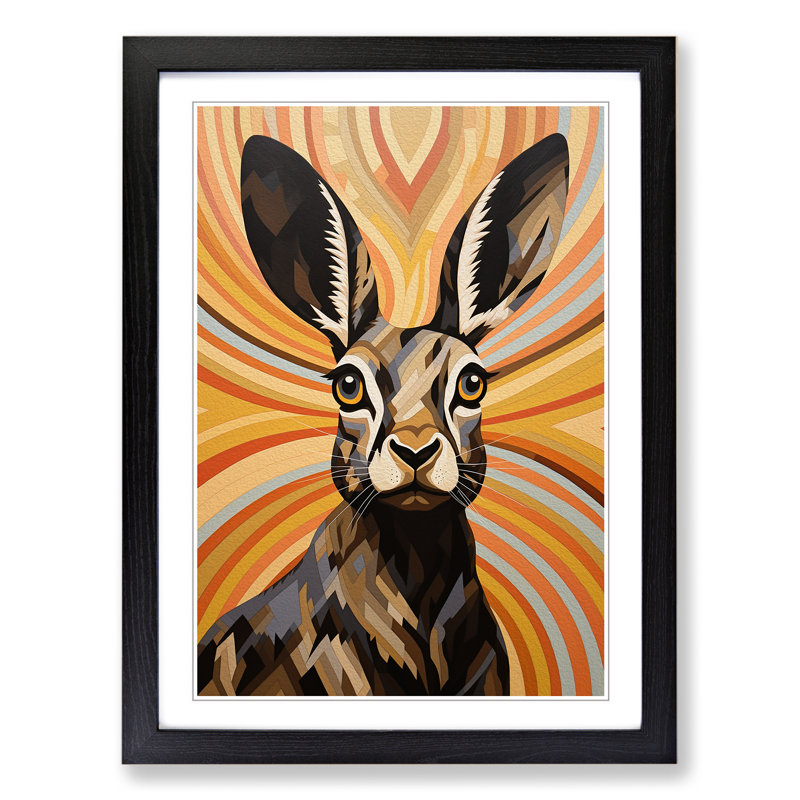 Hare Op - Single Picture Frame Print on Wood