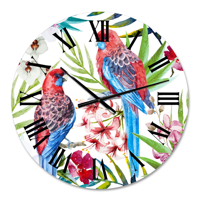 Rosella Bird - Horloge murale traditionnelle, Moyenne