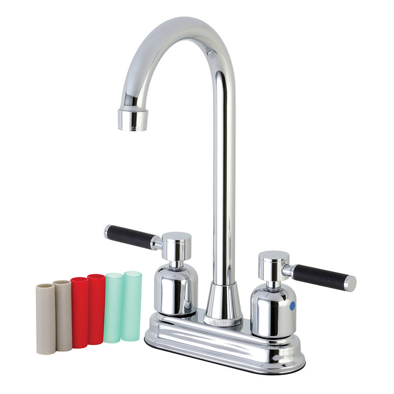 Kaiser Centerset High-Arch Spout Bar Faucet, Polished Chrome
