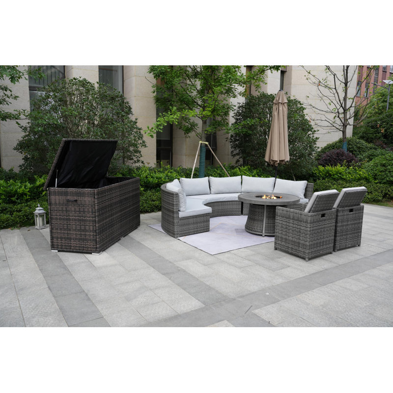 Areefa 8 - Person Patio Conversation Set with Cushions
