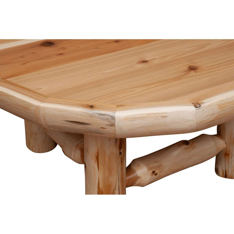 Table basse Cedar Log Circle - 42 po - Naturel - Standard, Natural, 18" H x 42" W x 42" D