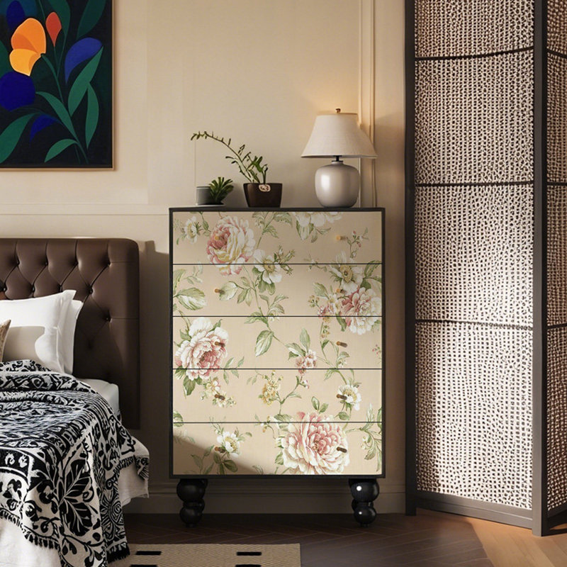 5-Drawer Solid Wood Entryway Storage Cabinet