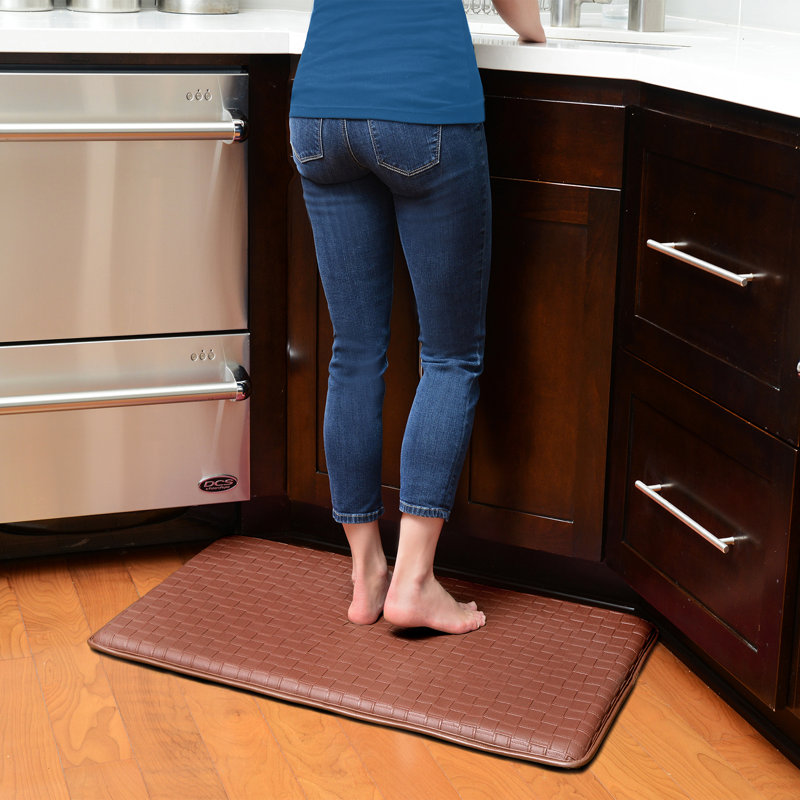 Brown Basketweave Dual-Foam Anti-Fatigue Kitchen Mat, 20" x 36"