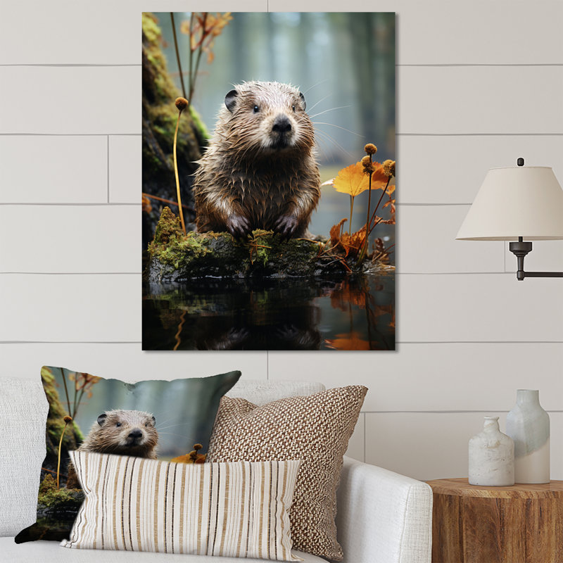 Beaver Animal - Animaux, art mural en métal, salon, H 20 po x l 12 po x P 1 po