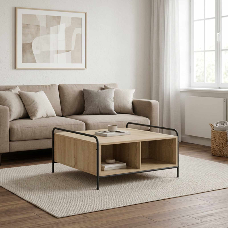 Coffee Table, 41cm H x 80cm W x 80cm D, Sonoma Oak