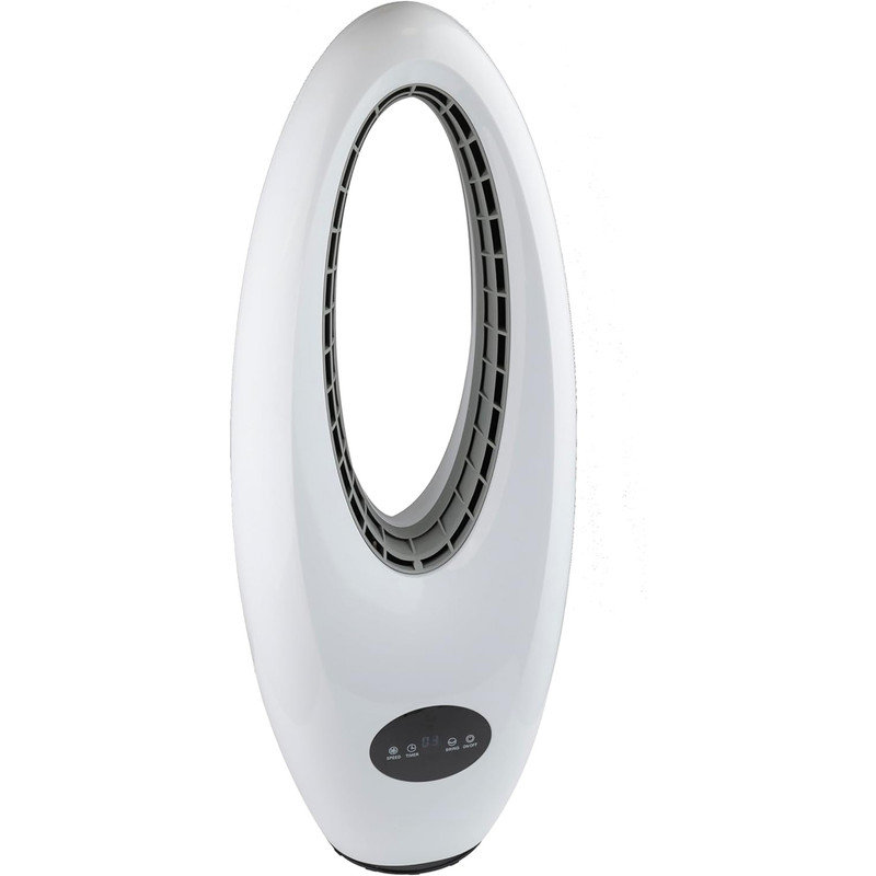 White 28" Bladeless Oscillating Tower Fan with Remote