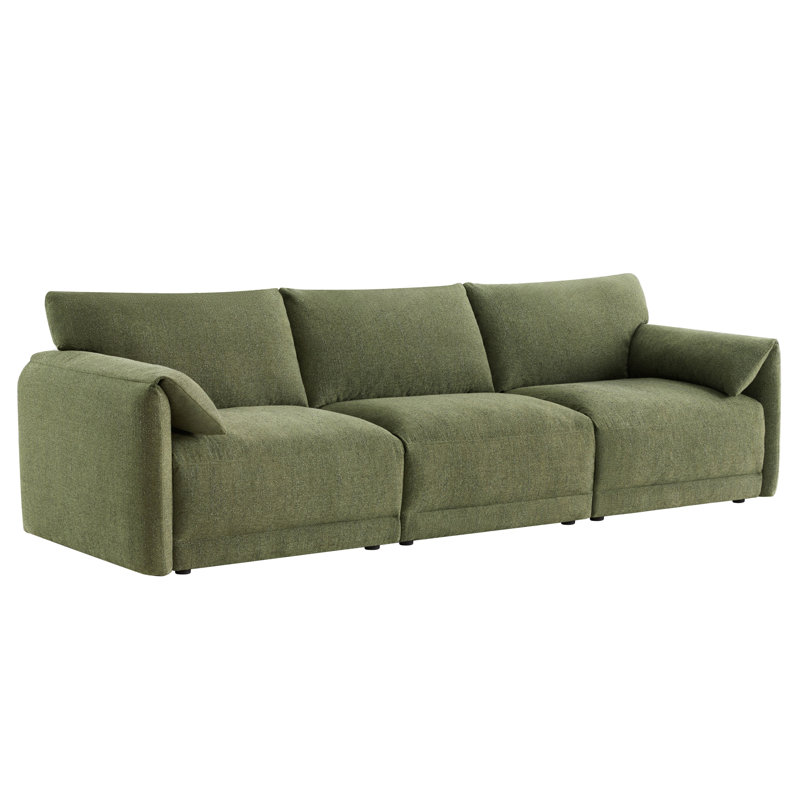 Canapé modulaire 3 pièces Bodhild 115,7 po Boucle, Vert