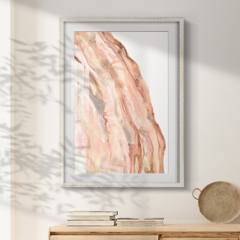 Quartz rose I - impression encadrée, H 25,5 po x l 17,5 po