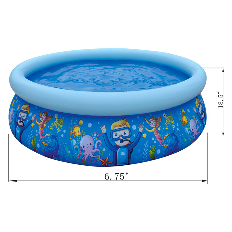 Plastic Round Inflatable Pool 18.5'' H x 81'' W x 81'' L