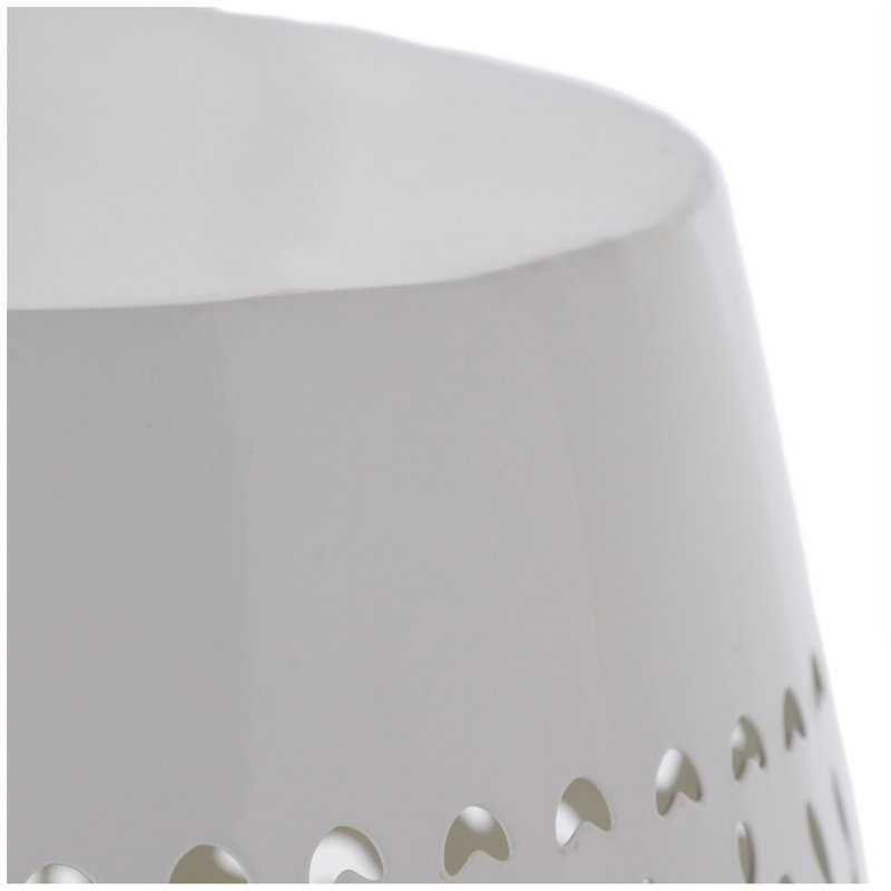 Outdoor Metal Patio Side Table,End Table, White