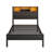 Twin Size Bed Frame With Storage Headboard, Metal Platform Bed With Charging Station, Bookcase Storage, No Box Spring Needed, Easy Assembly-90261970