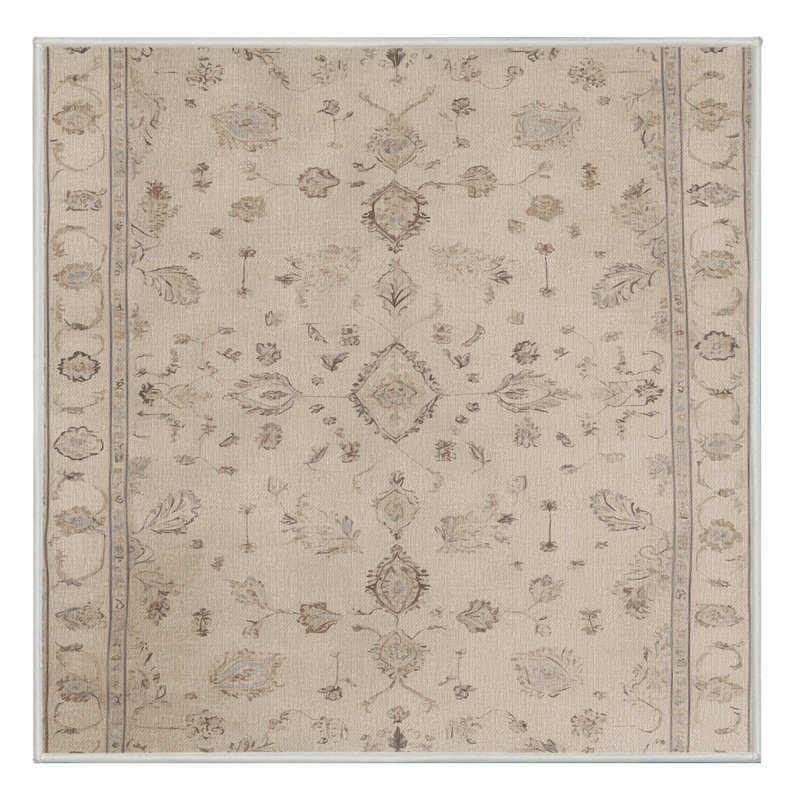 Tapis beige Tabriz lavable à la machine