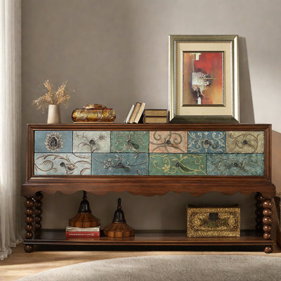 Retro Multifunctional Solid Wood Sideboard