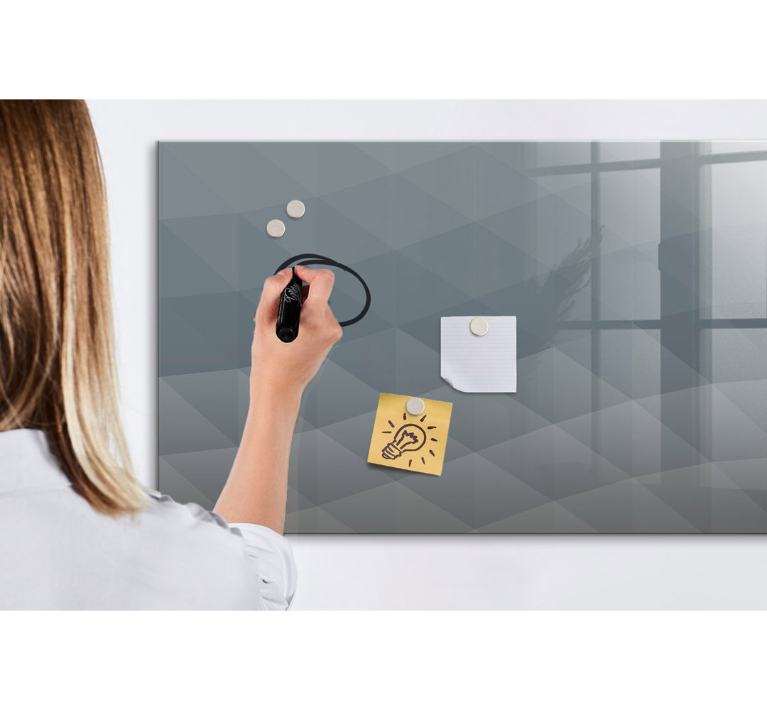 Magnetic Memo Board Whiteboard - 120 x 60 cm - With Marker and Magnets - Waves