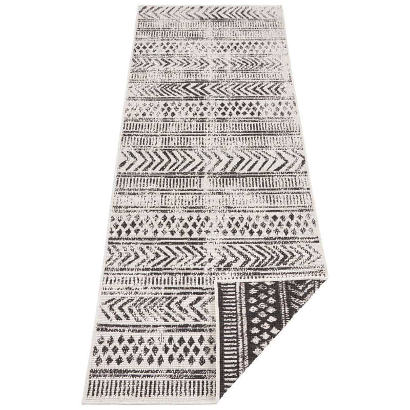 Biri Flatweave Black Rug, Runner 80 x 250cm