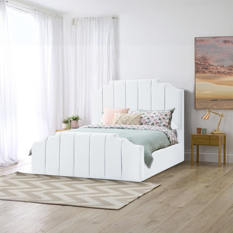 Antara Upholstered Bed, Double (4'6), White