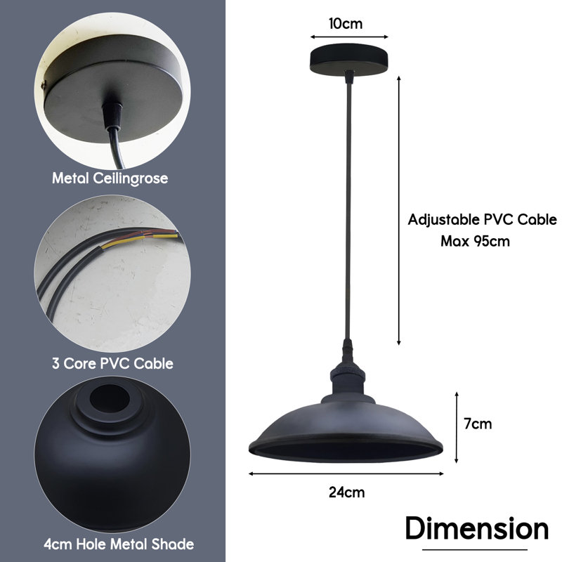 1 - Light Single Pendant, Brushed Copper