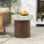 Table d'appoint moderne de forme ronde avec base en bois