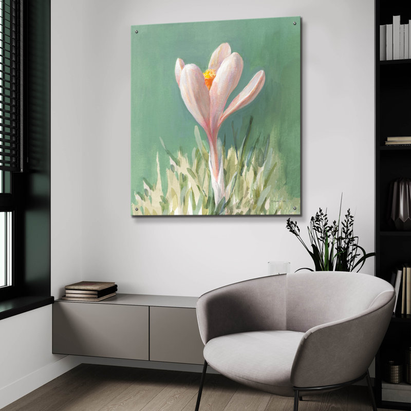  «Soft Crocus» par Danhui Nai, art mural en verre acrylique, 36 po x 36 po