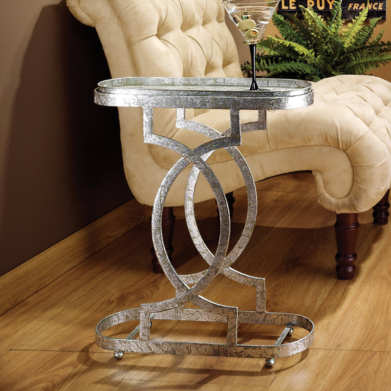 Broadway Melody 18" Round Silver Metal Art Deco Martini Caddy