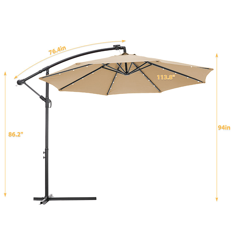 Parasol de plage lumineux 9 pi 6 po Naileth