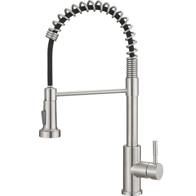 Classic Kitchen Faucet With Pull Down , Brushed Nickel, Stainless Steel, Single Handle