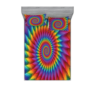 Multicolore drap-housse et coussin décoratif Ambesonne