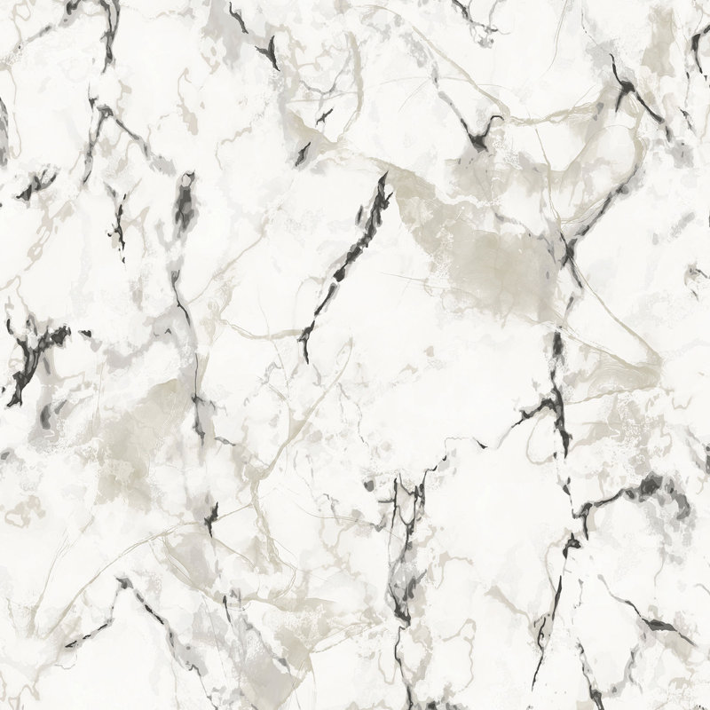 Rouleau de faux marbre Meiling, Blanc / noir