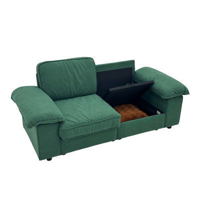 Causeuse moderne en similicuir 78,7 po avec rangement caché