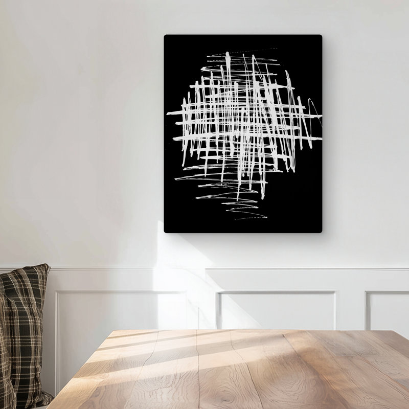 Contrast - White Shapes Metal Print for Modern Home Decor