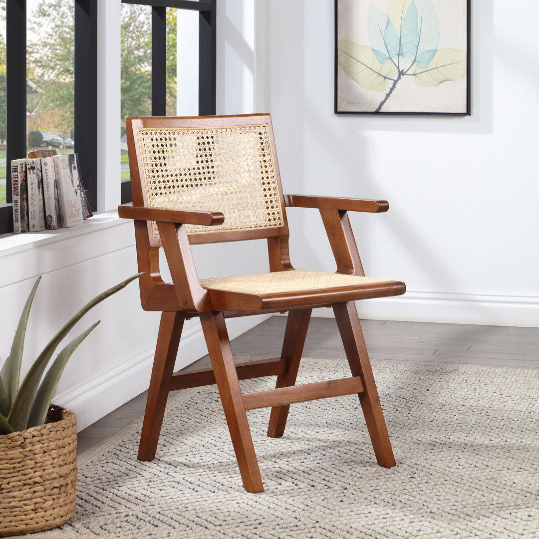 Akilia 18'' H Solid Wood Armchair (Set of 2) Bayou Breeze Upholstery 