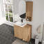 Meuble-lavabo sur pied simple 36 po avec plateau en résine et rangement mural pour salle de bain 12 po Vowar-1261171874