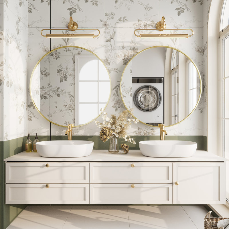 Miroir de salle de bain Molly Easy, Doré, 30 po x 30 po